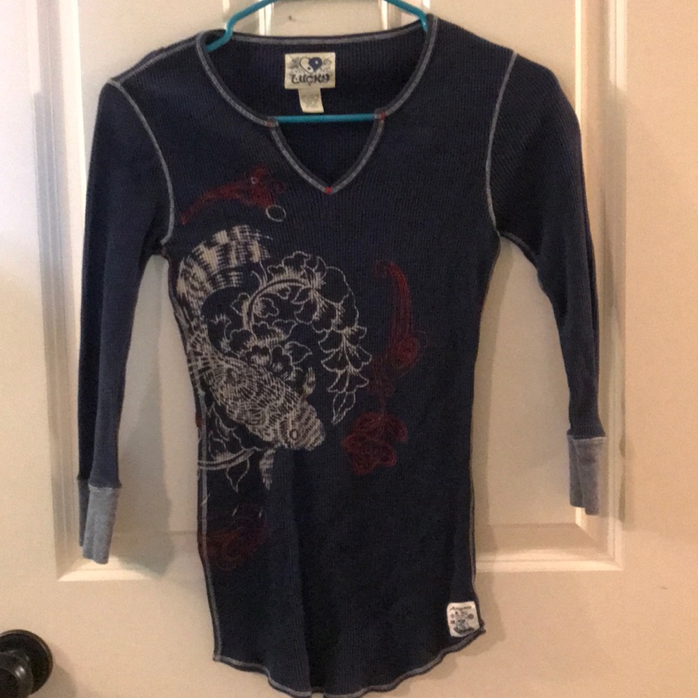Navy 3/4 sleeve top